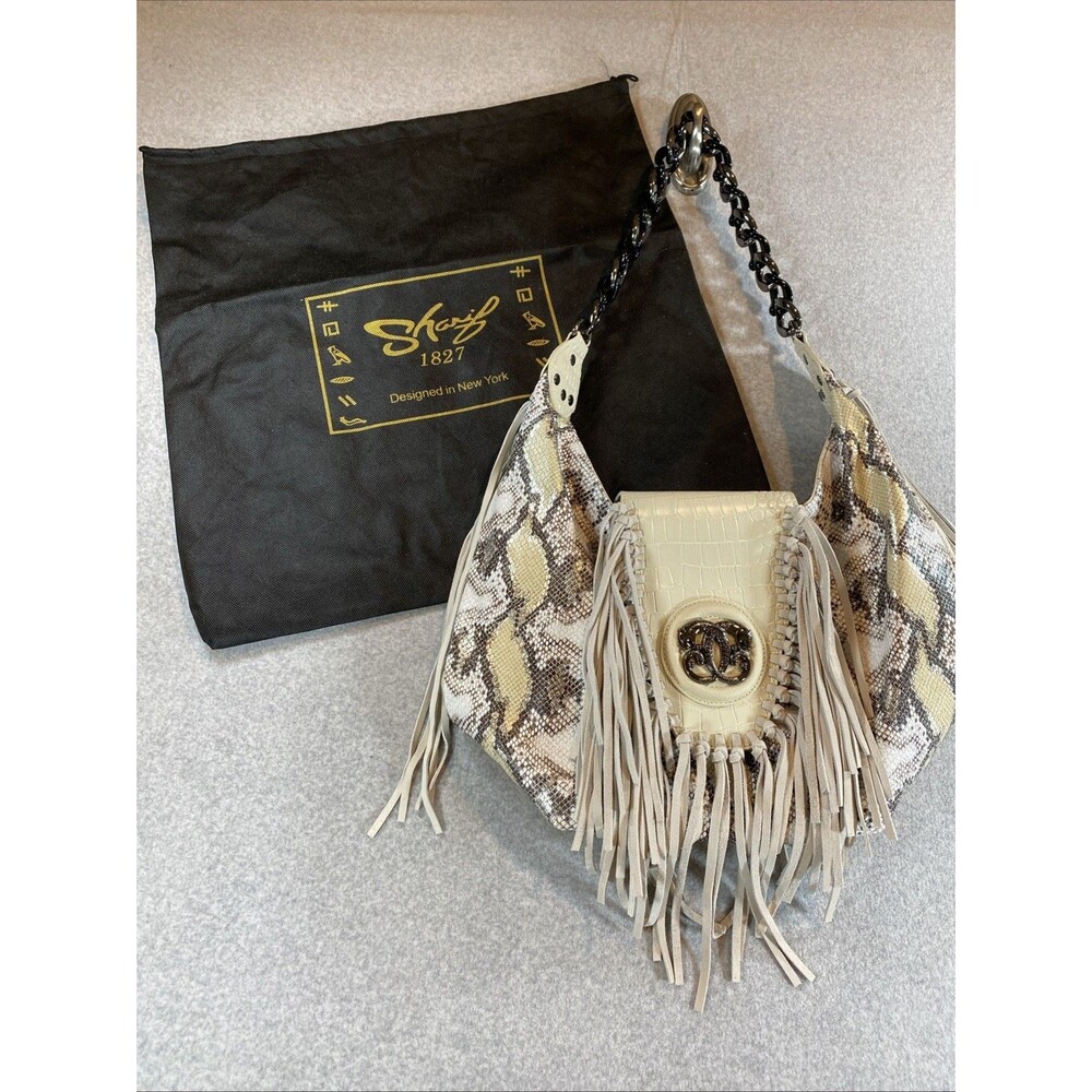 Sharif Fringe Snakeskin Hobo Bag Western Boho Nashville Cowgirl Bachelorette